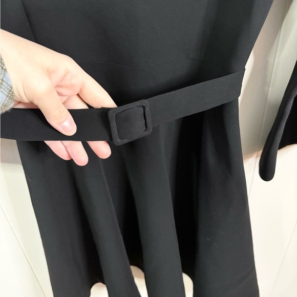 Elizabeth and James Black a line fit and flair half sleeve belted dress XS - Picture 3 of 6